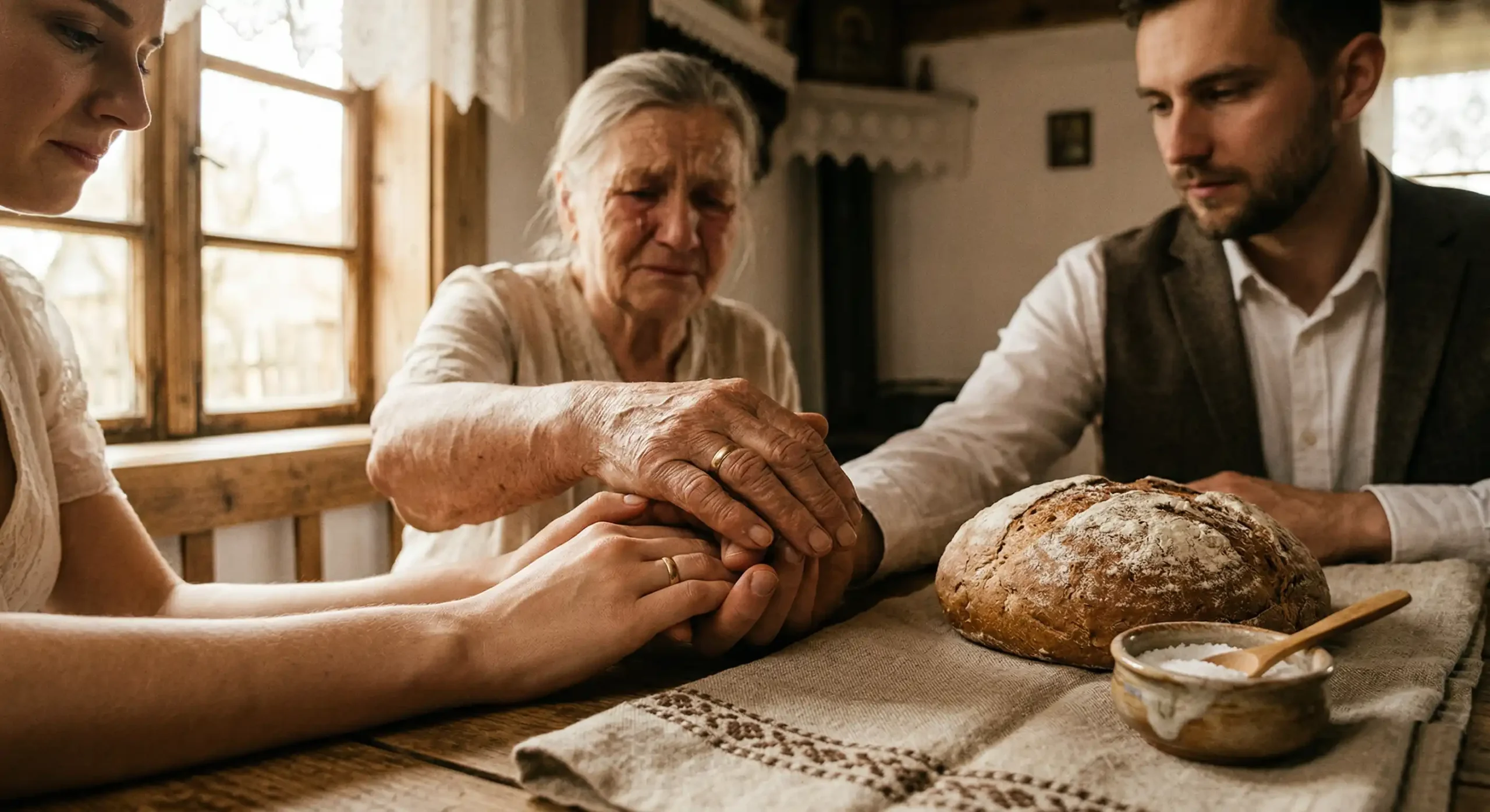 Tradycyjne polskie błogosławieństwo pary młodej przez rodziców Fine Art ślub