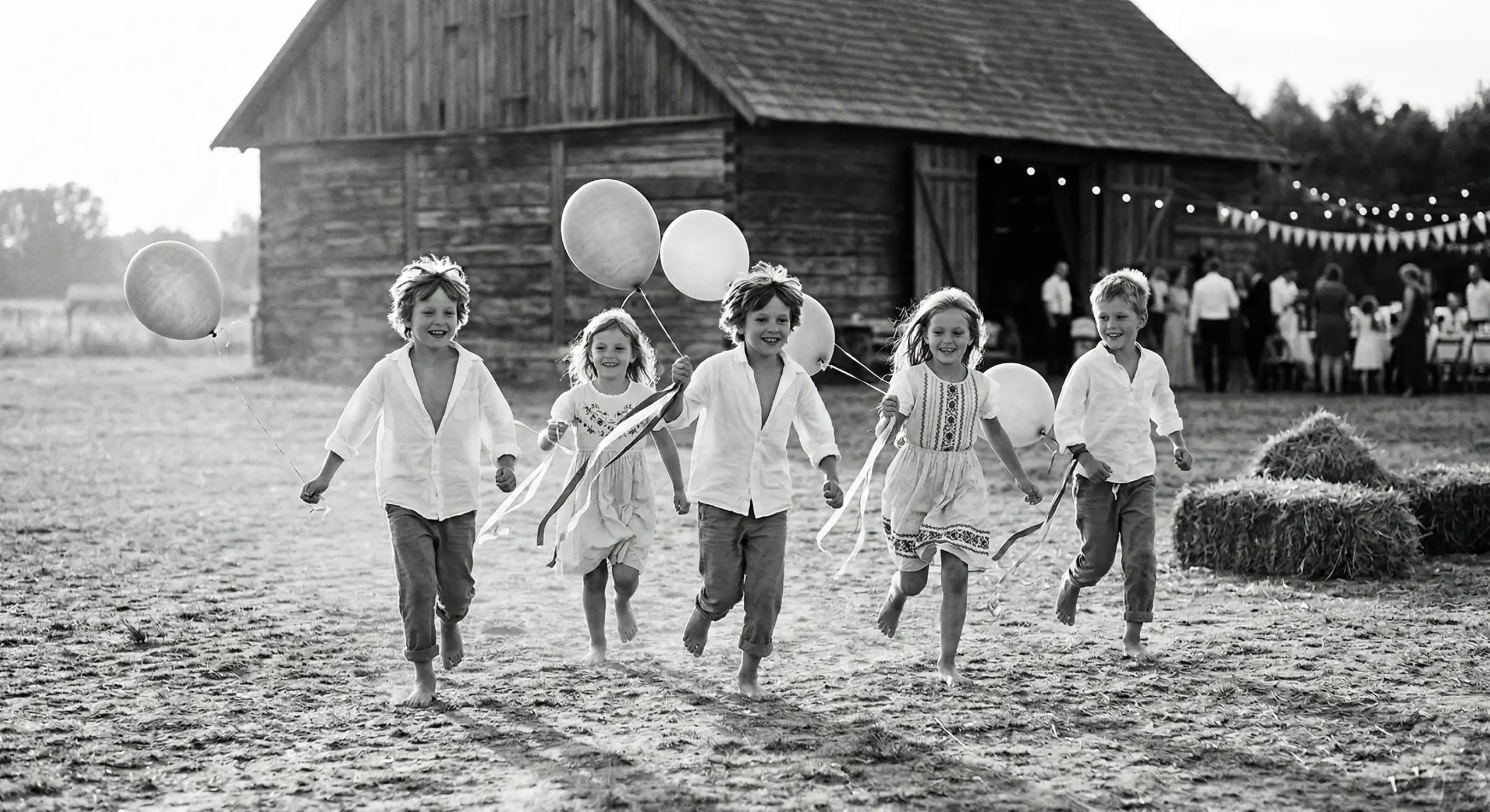 Tradycyjne polskie wesele dawniej dzieci w orszaku ślubnym Fine Art