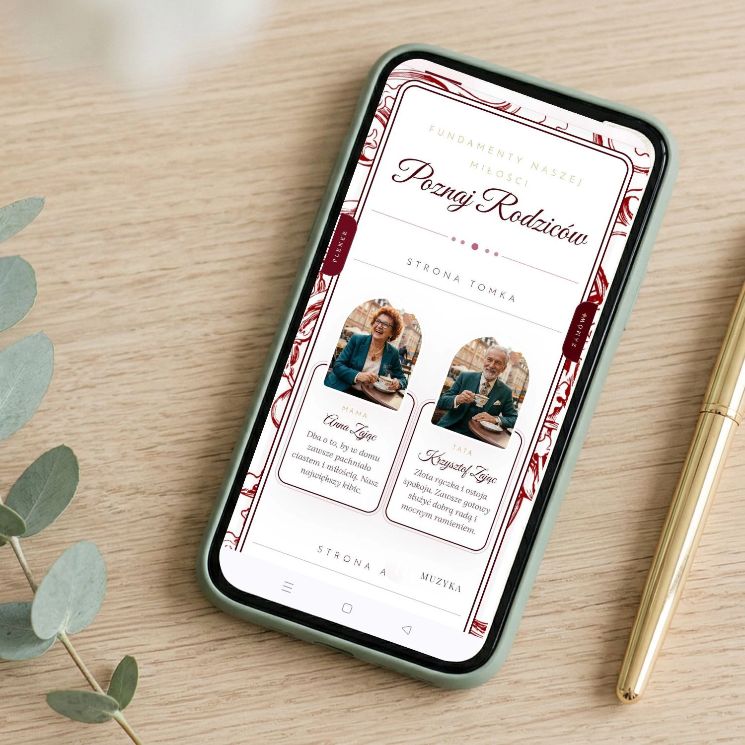 Cyfrowe zaproszenie ślubne ANM Collective Poznaj Rodziców karty