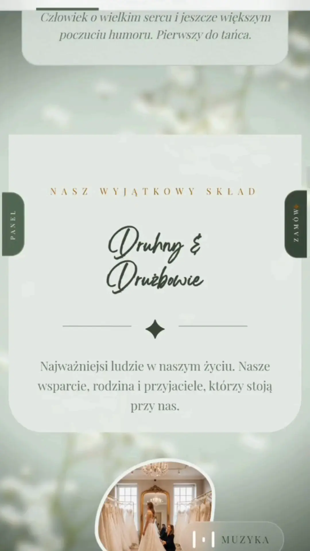 Strona ślubna ANM — widok mobilny