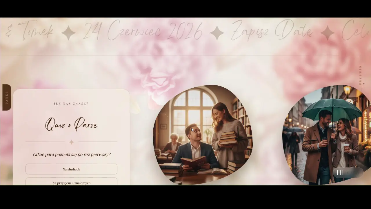 Strona ślubna ANM — widok desktopowy